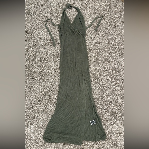 SHEIN Olive Green Swimsuit Maxi Dress Cover up - Picture 1 of 2